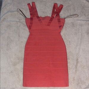 Herve Leger Fiery Red Mini Dress- stunning & gorgeous on!